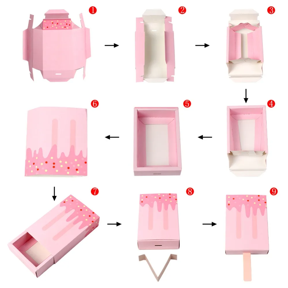 Ourwarm 10pcs Ice Cream Sweets Gift Candy Box Baby Shower Boy Girl