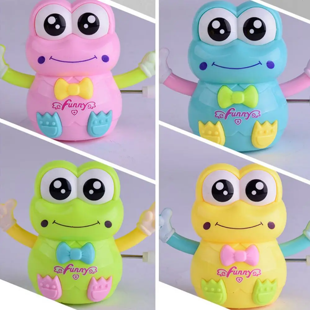 New 1 PC Cartoon Lovely Frog Animal Shape Wind Up Toy Early Educational for Children Plastic Colorful Clockwork Toy Kids Gift - Цвет: random