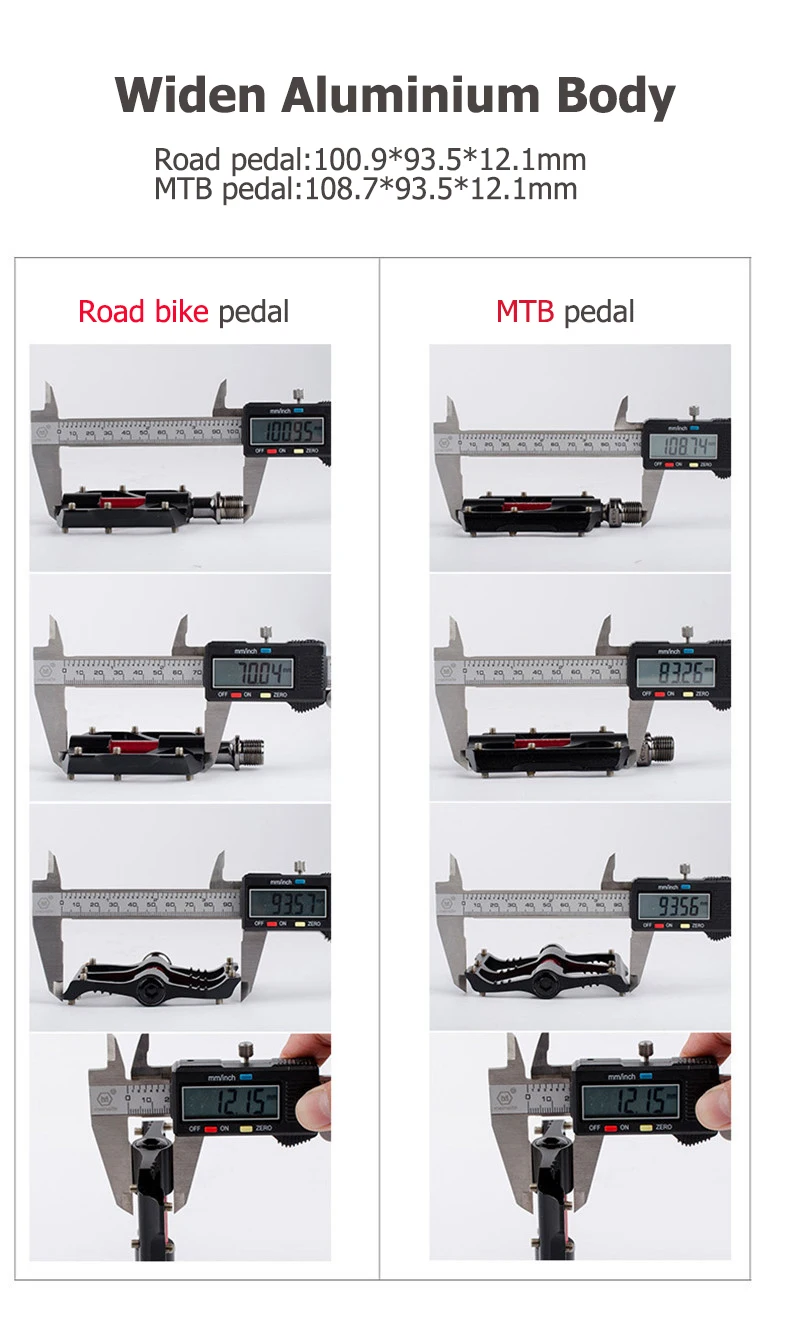 12 bestgia 245g Cr-Mo Axle Ultra-light Pedals for Bicycle CNC Magnesium Alloy Mountain Bike Pedals Road MTB 6 Bearings Alloy Body Black pedal de bicicleta