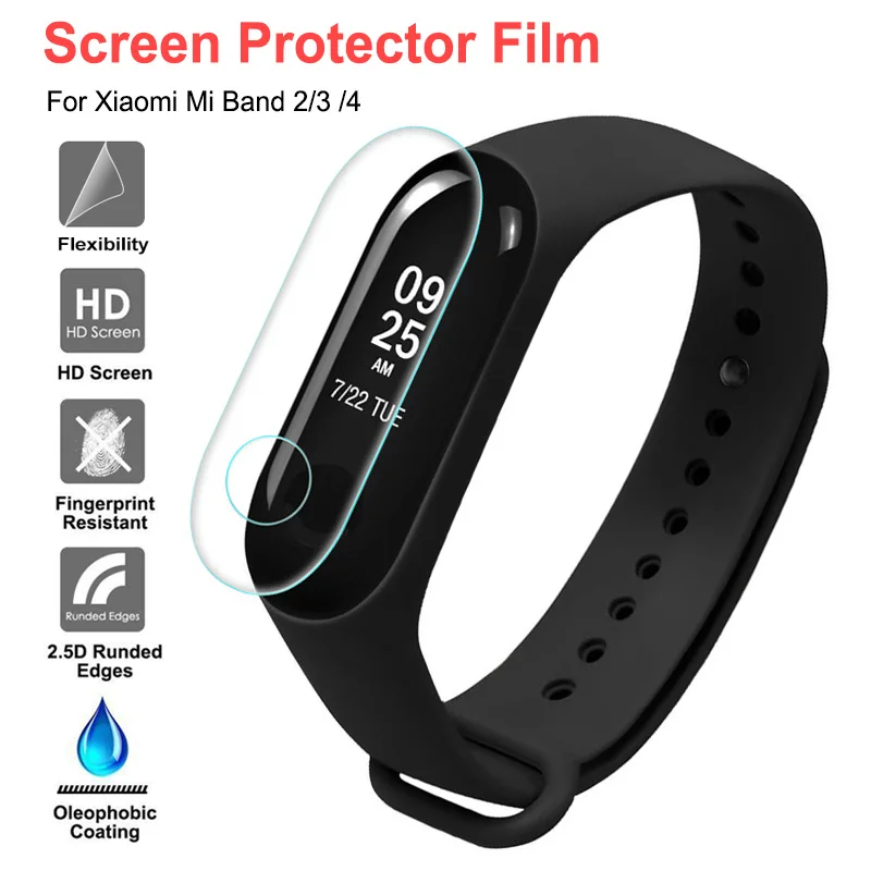 Защитная пленка на весь экран для Xiaomi Mi Band 3 2 4 не закаленное стекло 5 шт. |