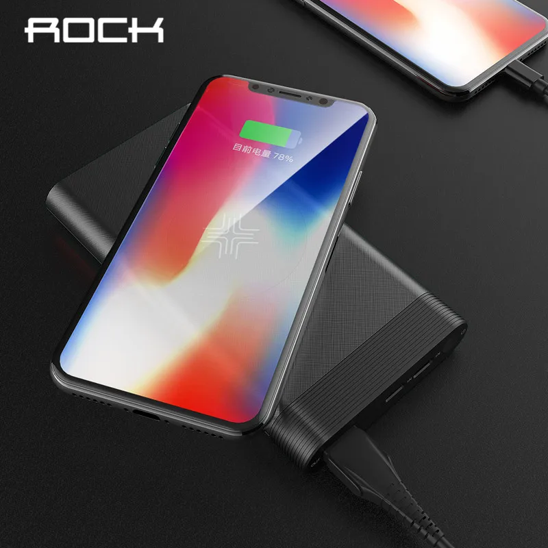 ROCK QI Wireless Charger Power Bank 10000mah Portable External Battery Charger Powerbank For iphone Samsung Xiaomi ROCK QI Wireless Charger Power Bank 10000mah Portable External Battery Charger Powerbank For iphone Samsung Xiaomi
