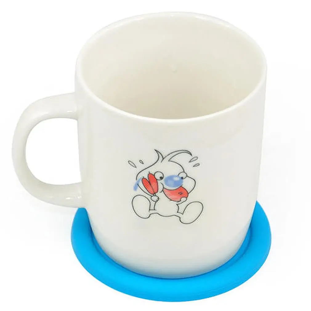 

FJS Big Button Silicone Coaster Retro Drinks Placemat - Blue