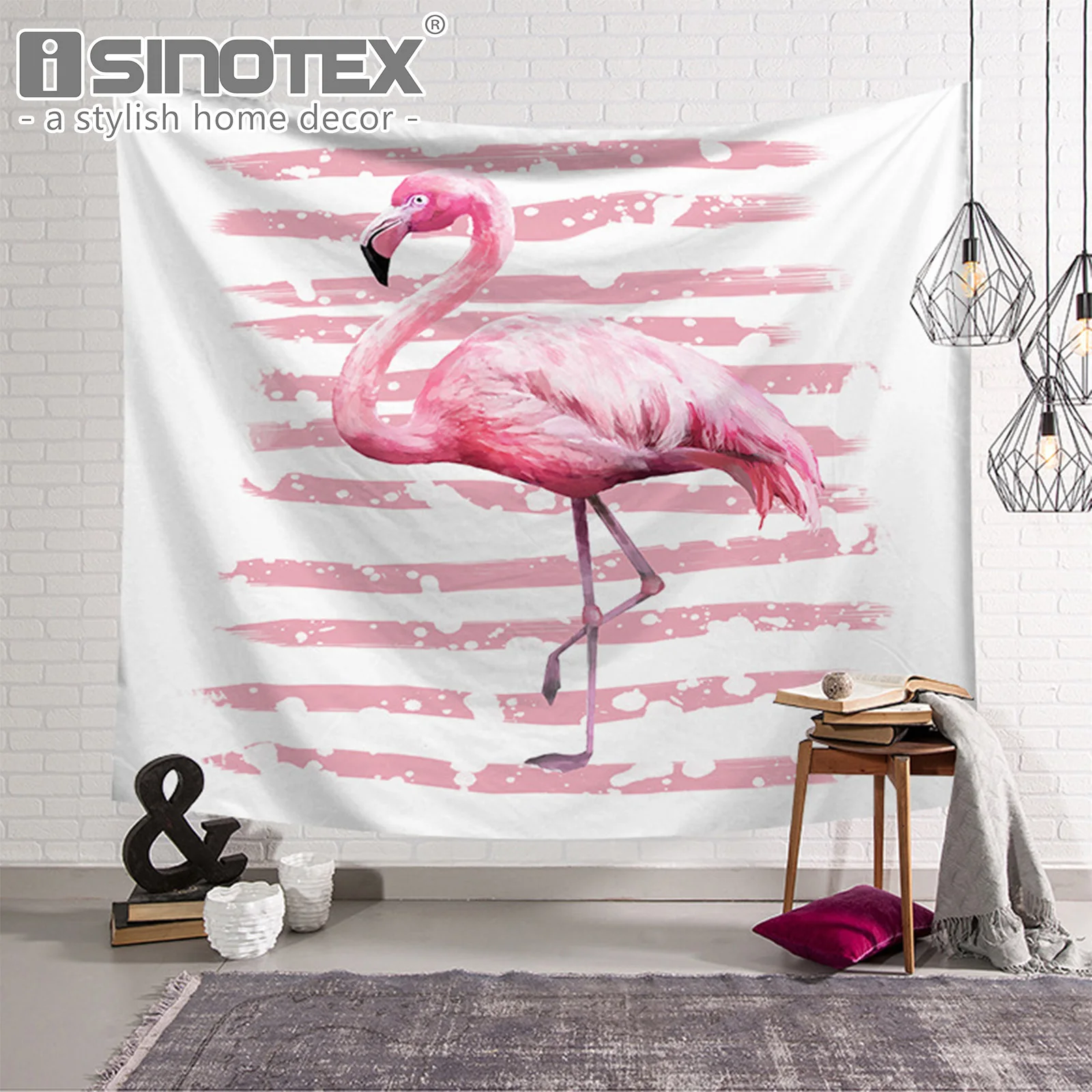 

Tropical Flamingo Wall Hanging Tapestry Wild Animal Printed Blanket Towel for Living Room Bedspread Sheet Cloth Art Decor 2 Size