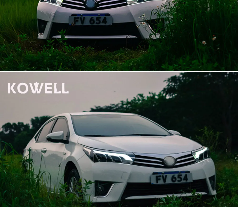 KOWELL автомобильный Стайлинг для Toyota Corolla фары- Altis светодиодный фары DRL Биксеноновые линзы Высокий Низкий луч парковка противотуманная фара