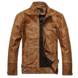 2019 Новый Для Мужчин's Кожаные куртки мотоциклетная куртка из ПУ мужской осенью Повседневное кожа облегающие пальто Для мужчин s брендовая