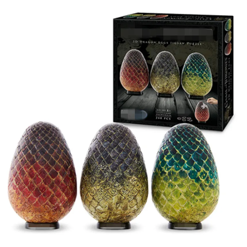 

3Pcs/set Mother of Dragons Daenerys Targaryen Dragon Egg Stereoscopic Puzzle Figurines Creative Children Educational Toy X1552