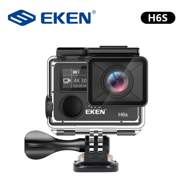 Оригинальная Экшн-камера eken H6S Ultra HD с чипом Ambarella A12 4 k/30fps 1080 p/60fps EIS 30M Водонепроницаемая Спортивная камера - Color: H6S Black