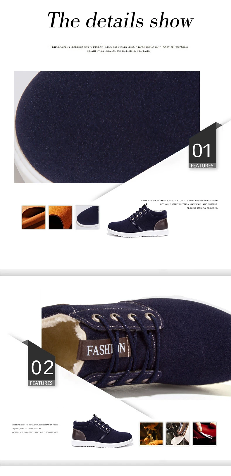 Brand Men Boots Winter Fur 2018 Warm Snow Boots Men Winter Boots Work Shoes Men Footwear Fashion Rubber Ankle Shoes (7)