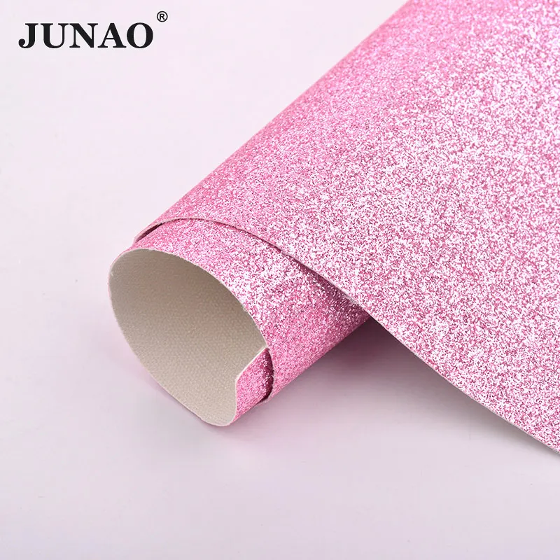 Pink JUNAO 20*34 см блестящая ткань кожзам искусственная кожа ткань листы из искусственной кожи синтетическая кожа для одежды обувь DIY ремесла - Цвет: Pink