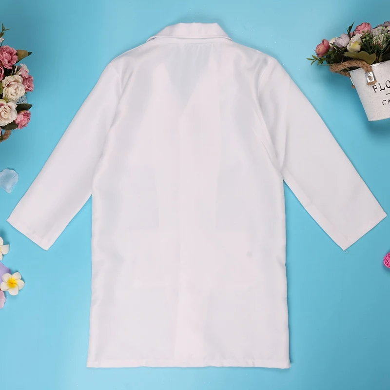 New Unisex Boys Girls White Long Sleeves Doctor Cosplay Uniform Party Halloween Cosplay Christmas Costume Lab Coat SZ 4-14Y