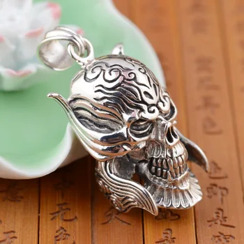 

Skull S925 Sterling Silver Pendant Silver Jewelry Wholesale antique style unique cool struck