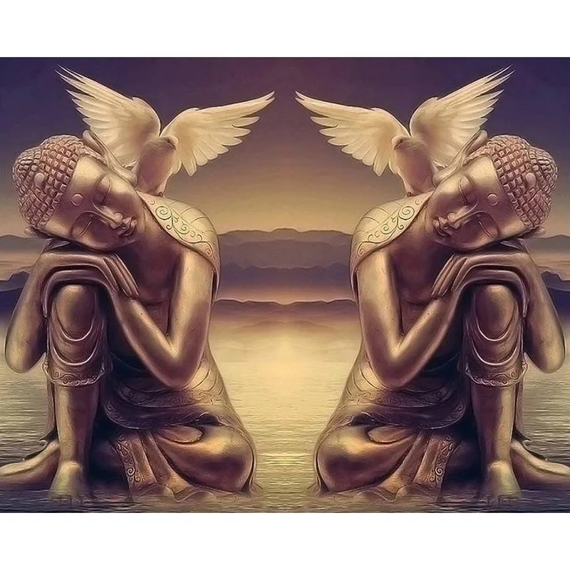 

YIKEE diamond painting full round buddha Handmade Needlework DIY Diamond Embroidery Mosaic Rhinestone Picture y2414