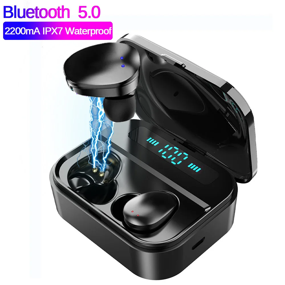  True Wireless Eaarbuds X7 tws Digital Display Stereo Headset Bluetooth Earphone 5.0 Mini Waterproof