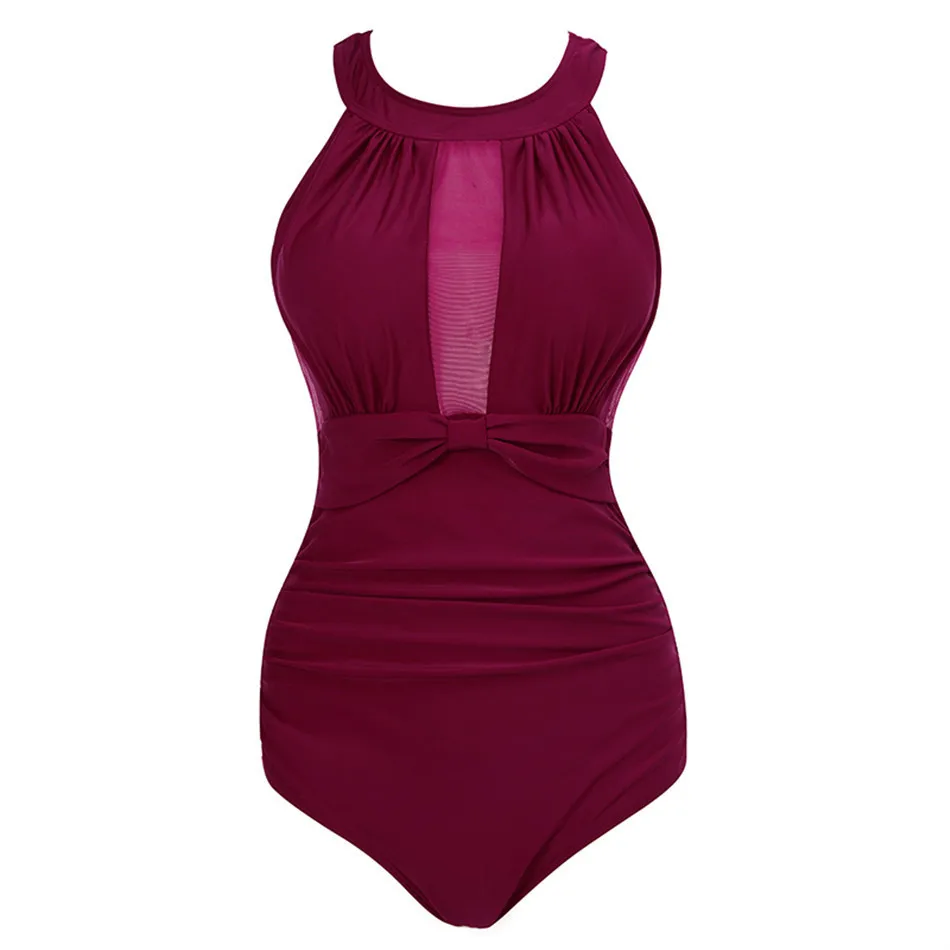 Buy Sexy Women One Piece Swimsuit Bandage Bodysuit Plus Size 4XL Swimwear
