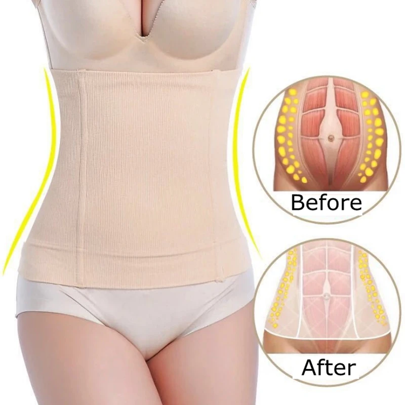 

Women Slimming Body Shaper 4 Steel Bones Seamless Corset Waist Trainer Cincher Shapewear Tummy Control Slimming Belt Plus Size