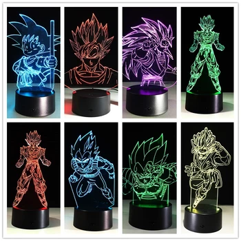 

Dragon Ball Son Goku 2D Acrylic Spirit Bombs 3D LED Table Lamp Luminaria Night Lights Bedroom Decorative Lighting Holiday Gifts