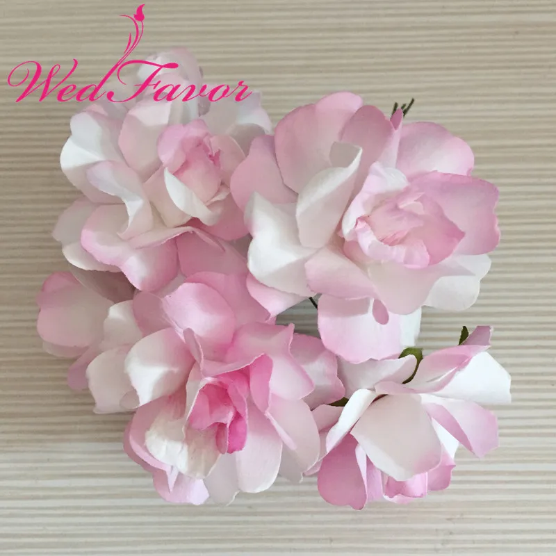 72pcs 5cm two tone color artificial big scrapbooking paper flowers paper flower wedding decorations