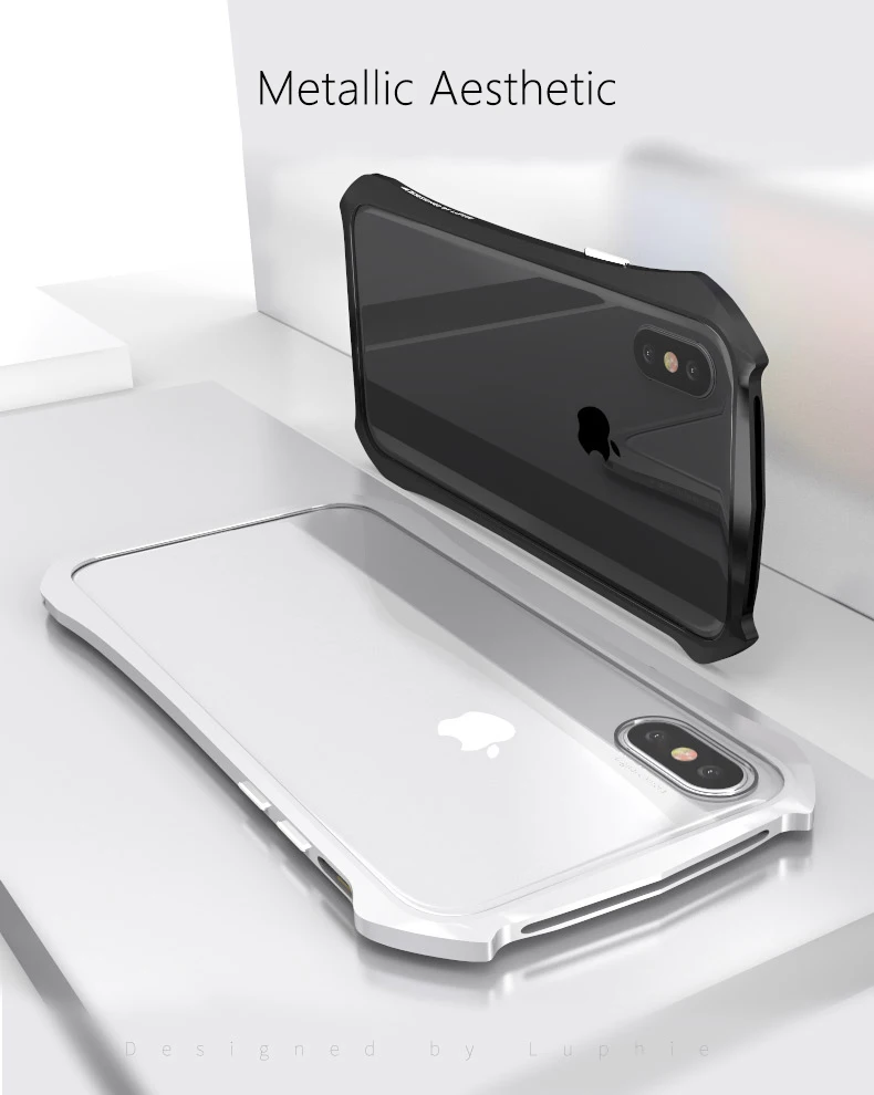 LUPHIE Крышка корпуса ля iPhone X Роскошный Жесткий металлический алюминиевый каркас ультра тонкий защитный чехол для iPhone X противоударный чехол
