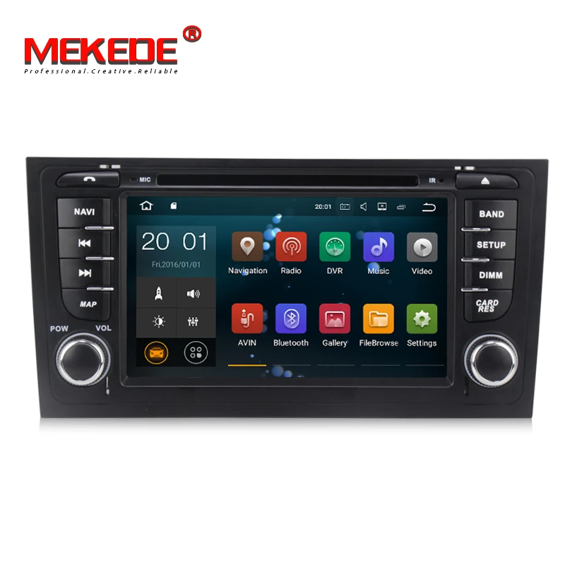 Cheap 7" Quad Core Android 7.1 Car DVD player for Audi A6 1997-2004 & Audi S6 1997-2004 & Audi RS6 1997-2004 with 1024*600 Res+8G map 1