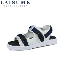 LAISUMK/мужские сандалии из искусственной кожи; мужские пляжные сандалии; брендовая мужская повседневная обувь; Вьетнамки; мужские шлепанцы; кроссовки; Летняя обувь