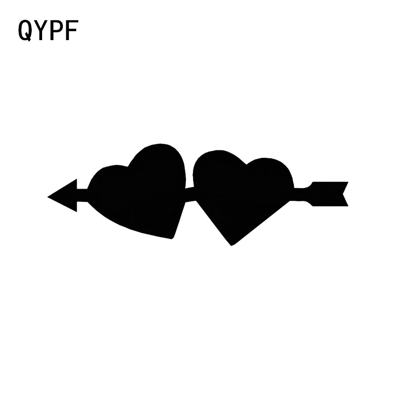 

QYPF 16.3*5.6CM Heart Shape Hunting Decor Archery Graphic Vinyl Car Sticker Silhouette C16-1673