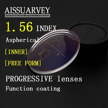 1,56 индекс асферической свободной прогрессивной формы прозрачные линзы с антибликовым покрытием мультифокальное бофическое высокое качество тонкое оптическое внутреннее чтение