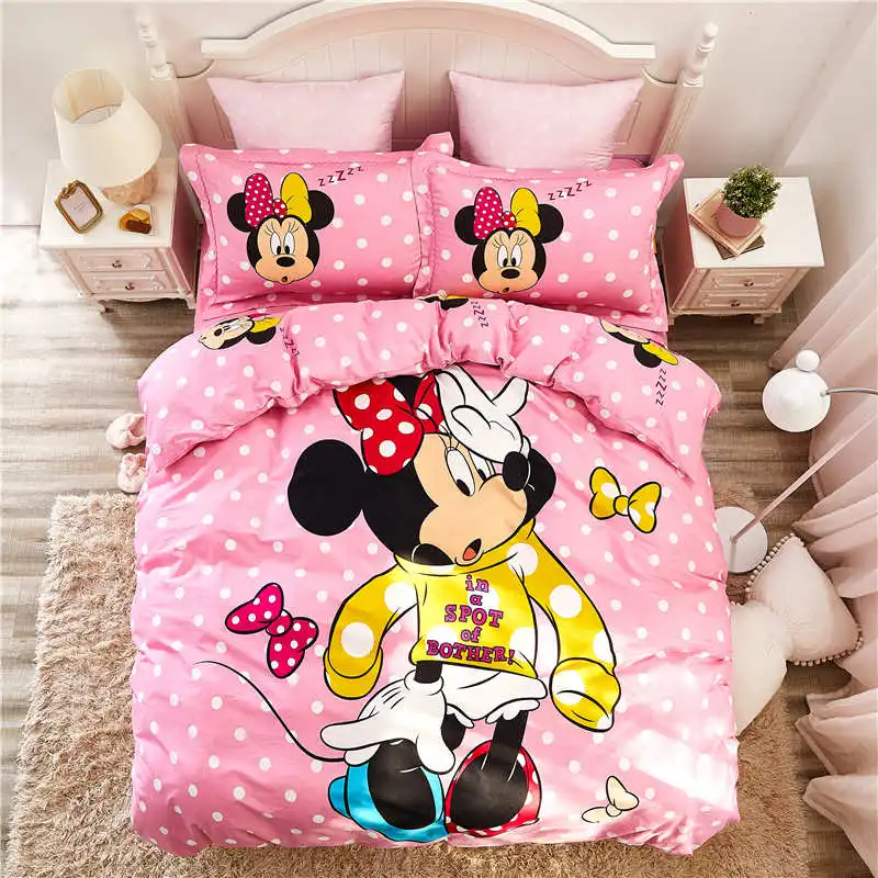 Disney 3d minnie mouse bedding set pink cotton twin size ...