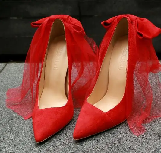 

Moraima snc 2019 explosion Fashion Wedding pumps Flock Pointed Toe High Heels Flock Thin Heels Women's Shoes