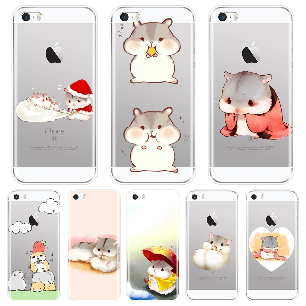 Phone Case For Apple Iphone 5 S 5c 5s Se Christmas Hamster Kawaii Cute Funny Animal Silicone Soft Back Cover For Iphone 4 S 4s Fitted Cases Aliexpress