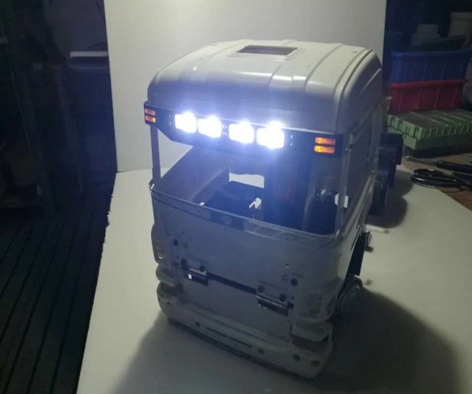 Новинка tamiya 1/14 rc scania Передняя крыша металлическая Светодиодная лампа