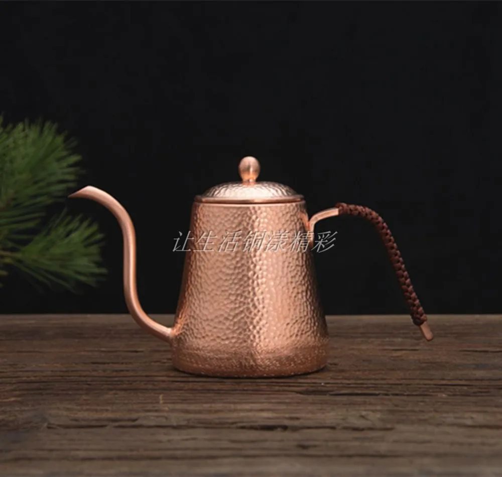 FeiC 1 шт. 0.6L медный чайник для чая и кофе, чайник для горячей воды для бариста