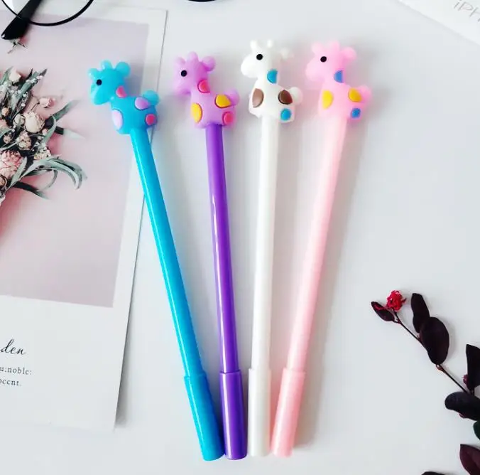 1 шт. гелевая ручка Lytwtw's Kawaii С мультяшным жирафом Канцтовары школьные и офисные