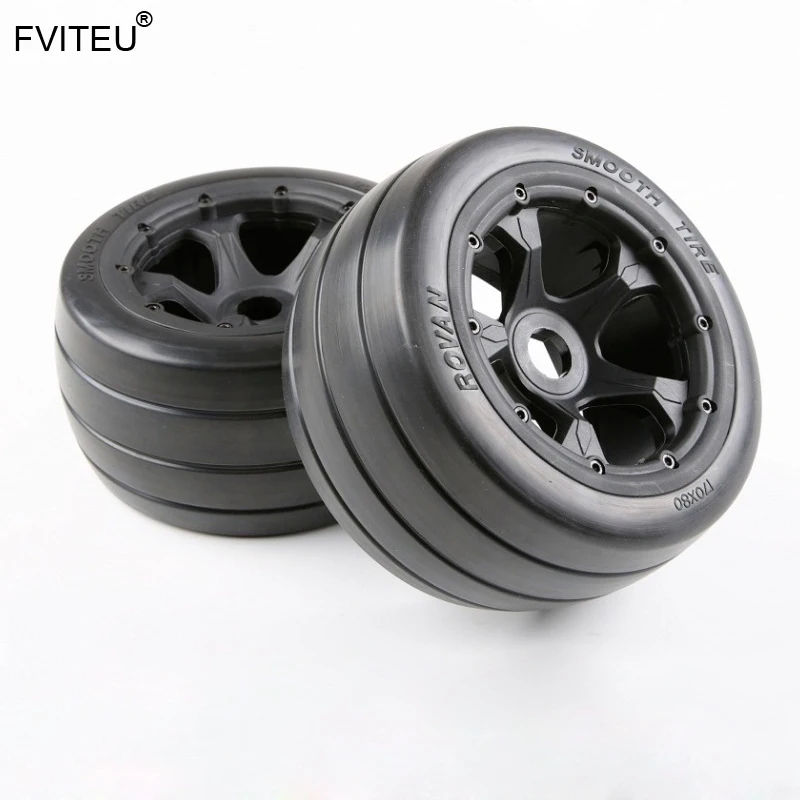

FVITEU Complete Rubber Rear Slick Tire set Fit 1/5 HPI Baja 5B Rovan King Motor