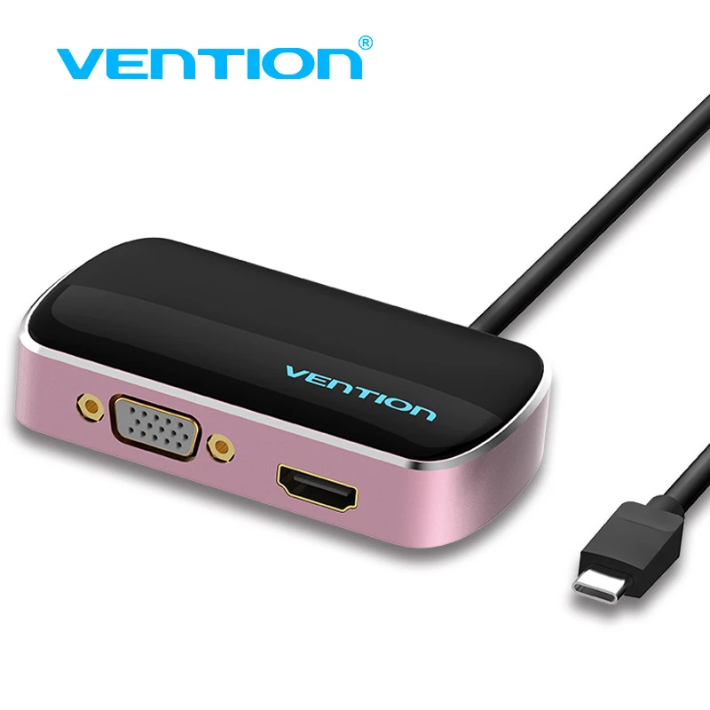 

Vention Type-C Input VGA/HDMI/USB 3.0 Output Splitter, 1 to 3 Type C to 3 out 4k for macbook pro notebook screen display HUB
