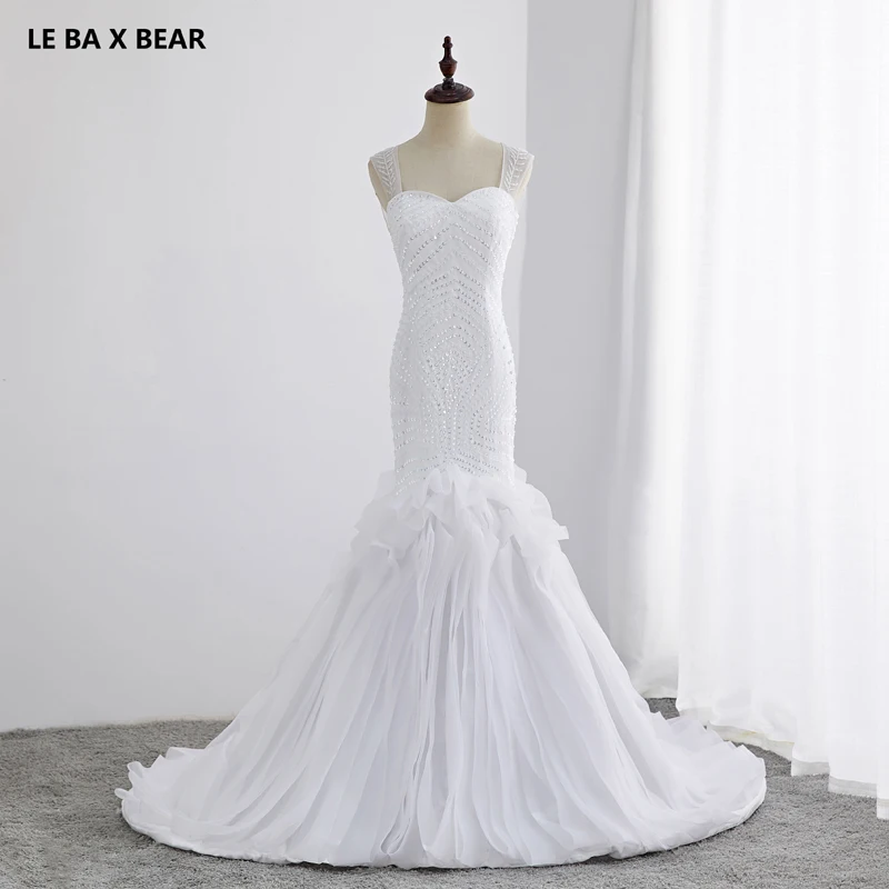 LE BA X BEAR блестящее свадебное платье с бусинами и блестками юбка оборками лучшее