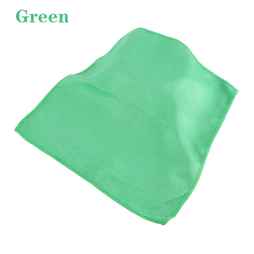 30*30 см полиэфирная Бытовая стеклянная ткань для чистки окон абсорбент для кухни тряпка для мытья посуды - Цвет: Зеленый