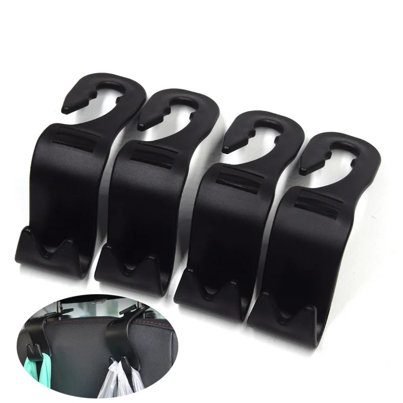 4X Black Car Seat Back Hanger Holder For Renault Duster Megane 2 3 Logan Captur Clio Sandero Laguna Fluence Scenic Trafic Clip | Автомобили