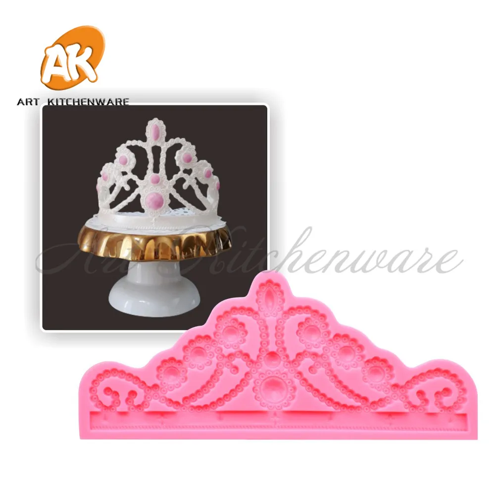 

Big Relief Crown Cake Molds Food Grade Frame Silicone Mold Fondant Cake Decorating Tool Kitchen Baking Tool Chocolate Soap Mould