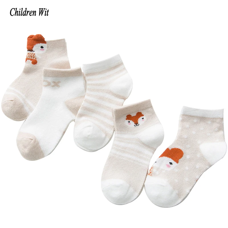 Детские сетчатые носки дышащие хлопковые с мультяшными животными для мальчиков