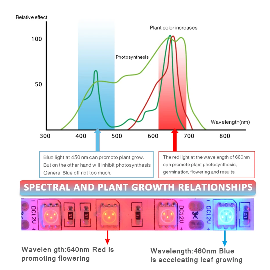 Гибкие светодиодные полосы света DC12V полный спектр Фито лампы Красный Синий 3:1 4:1 5:1 8 Вт/м светодиодный Диодная лента для рассады растений
