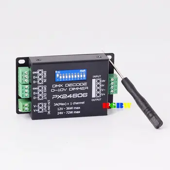 

10pcs PX24606 DC12V 24V 6A DMX512/1990 Decoder Controller for Single Channel LED Strip fast shipping