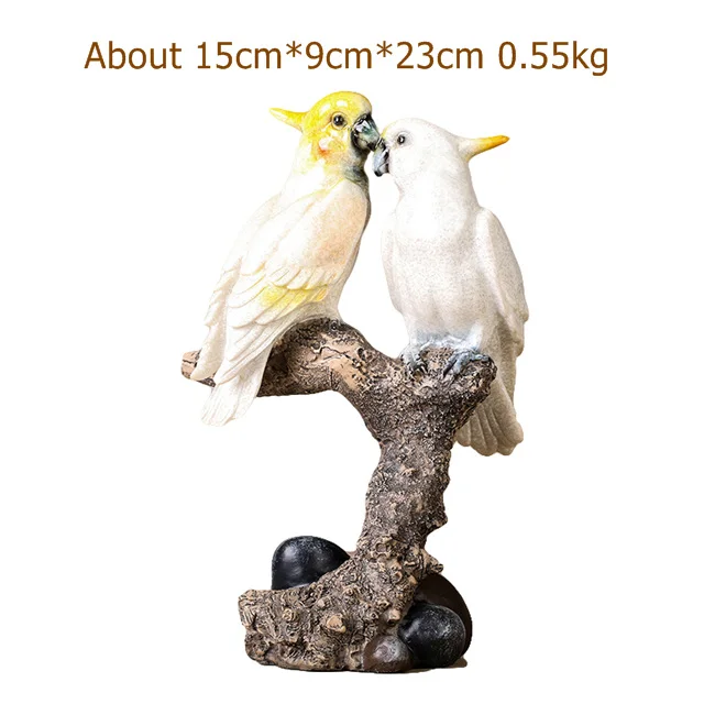 Романтический попугай влюбленных миниатюрный Стеклярус смолы пара попугай статуя ремесло орнамент сувенир подарок ко Дню Святого Валентина Свадебный декор - Цвет: Style B