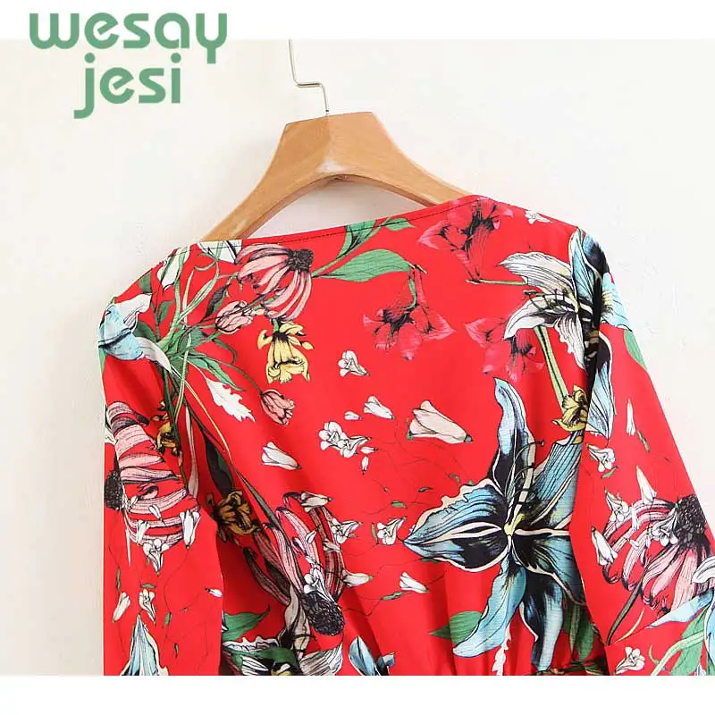 2019 Red Floral Rompers Japanese Style Kimono Jumpsuits Long Sleeve Sexy Playsuits summer Floral Printing V Neck Sexy Coveralls 2019 Red Floral Rompers Japanese Style Kimono Jumpsuits Long Sleeve Sexy Playsuits summer Floral Printing V Neck Sexy Coveralls