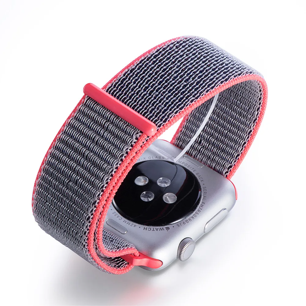 Laforuta Спортивная петля для Apple Watch Band 44 мм 40 iWatch нейлоновый ремешок 2019 двухслойные