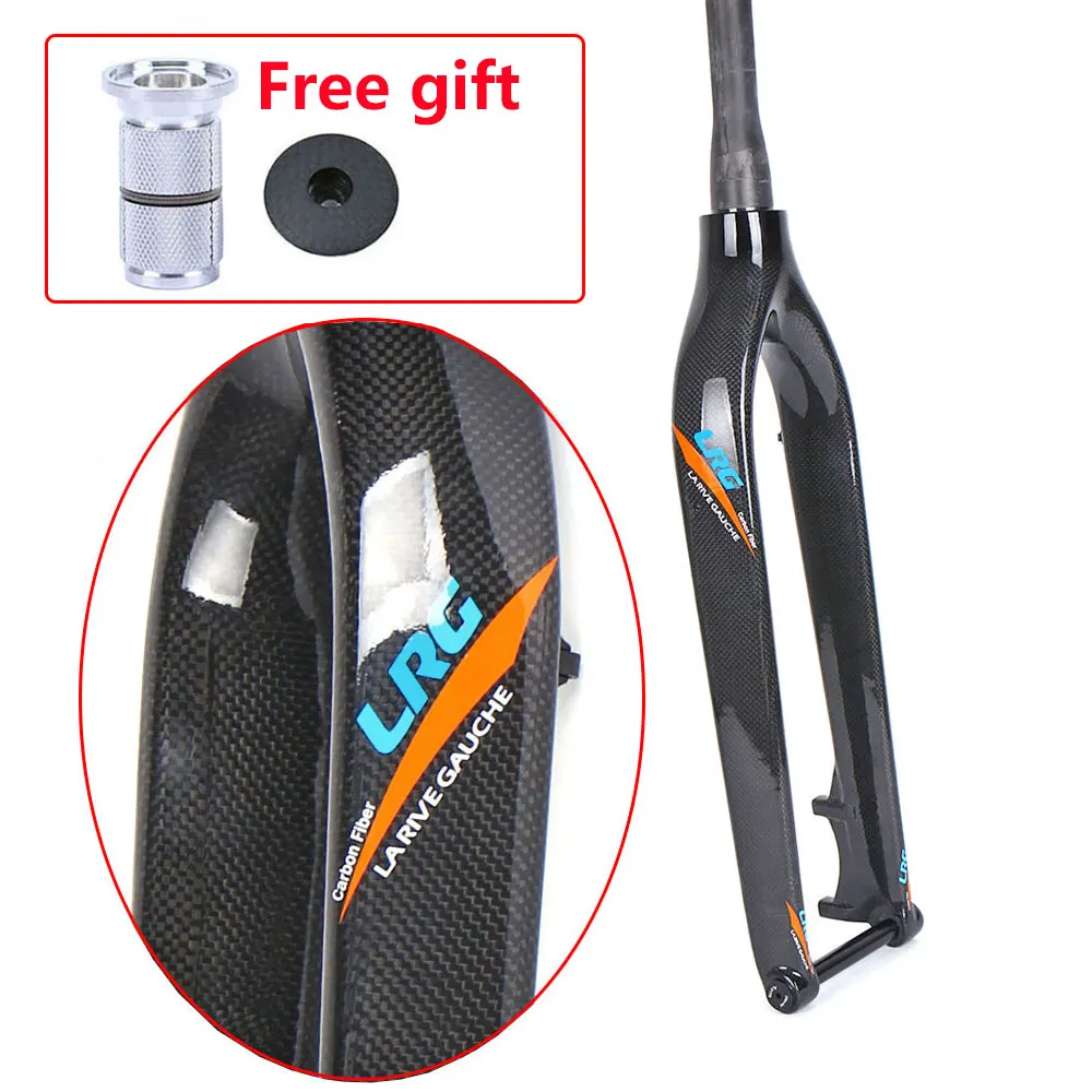 

LRG MTB Bike forks 3k Carbon fiber 29ER Mountain bikes Thru Axle 15mm Bicycle disc brake hard front fork 1"1/8 - 1/2"