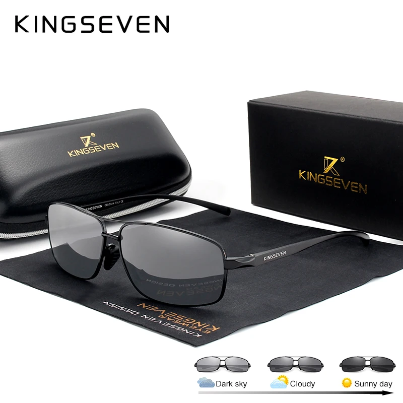 KINGSEVEN новые фотохромные солнцезащитные очки Мужские поляризационные хамелеоны