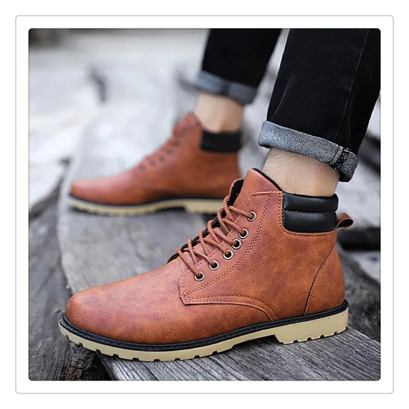 Зимние ботинки; мужские очень теплые удобные ботинки martin; модная зимняя обувь на шнуровке с высоким берцем; мужская зимняя обувь; Zapatillas