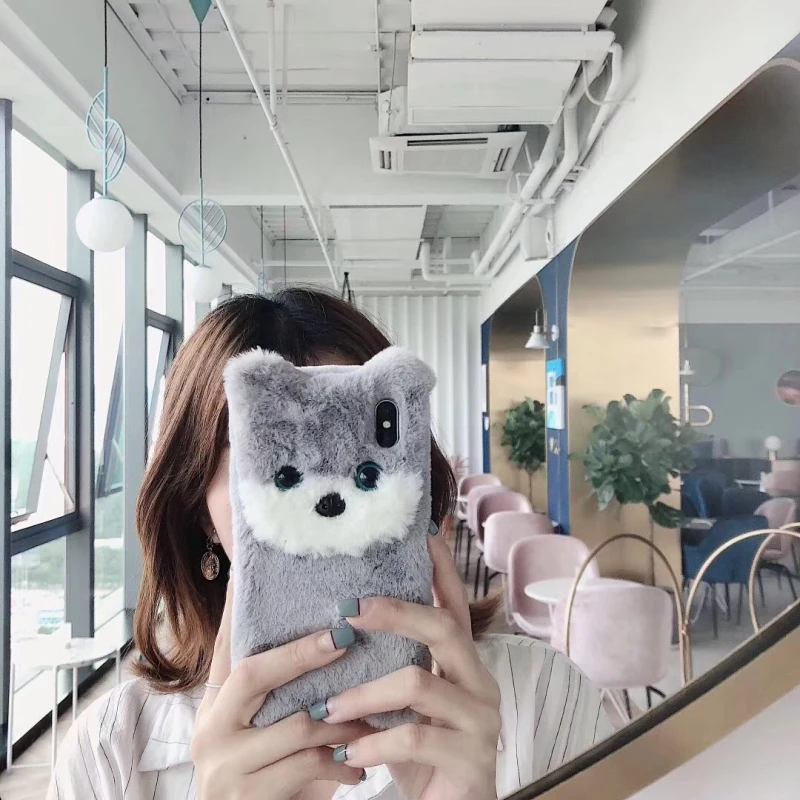 Чехол для телефона Totviss милый белый плюшевый 3D чехол с собакой IPhone X XR XS 12 11 Pro Max 6 6S 7