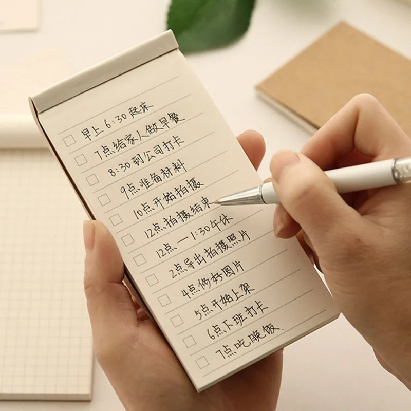 

Mini Portable Notebook Pocket Slimming Records To Do List Note Pads Brown Paper Cover Memo School Office Stationery Eco-Friendly