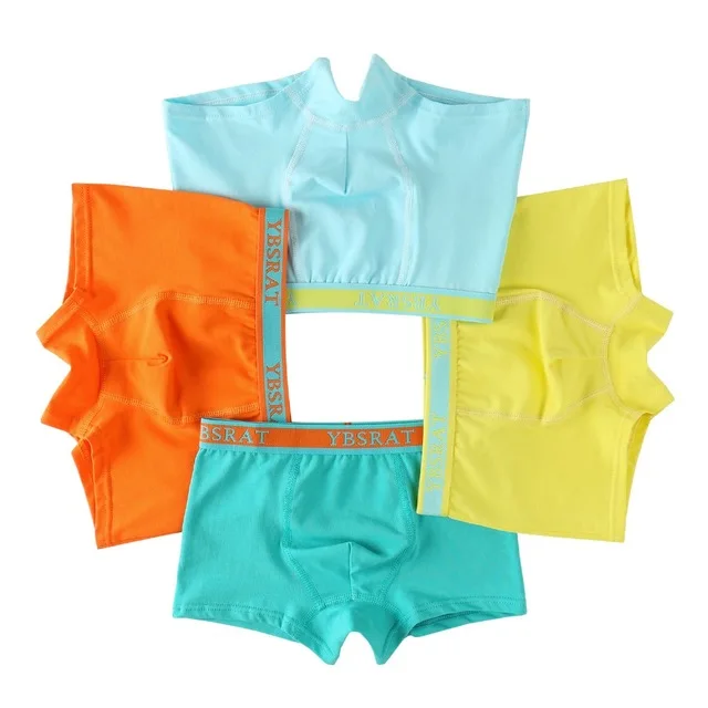 

4pcs/lot Quality Pure Color Cotton Kids Underpants Boys Brand Boxer Panties for Kids Boys Short Briefs Underwear Kids Clothing